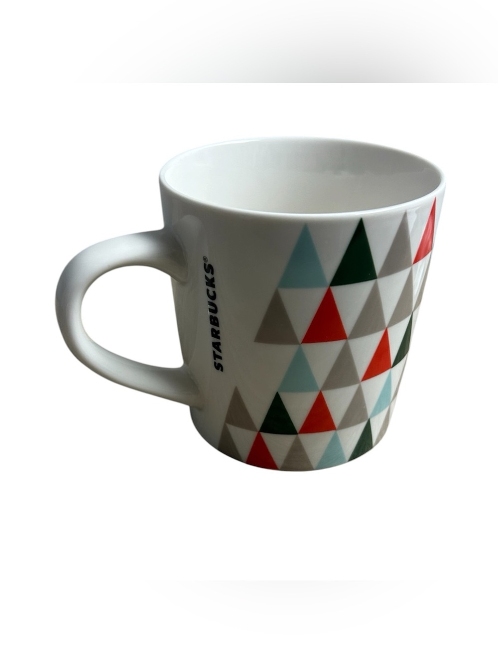 Starbucks Coffee Mug Christmas Tree Holiday Geometric Triangle Modern 16oz